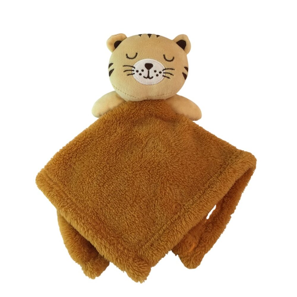 Baby Gear Orange Tan Tiger Cat Lovey 13" Baby Security Blanket